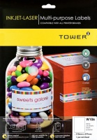 Tower W106 Multi Purpose Inkjet-Laser Labels - Pack of 25 Sheets Photo