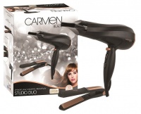 Carmen Studio Duo Hairdryer & Straightener - Black and Gold Photo