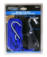 X-Strap - 2.4M X 6mm Rope & Ratchet Tie Down System - Black & Red Photo