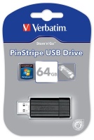 Verbatim PinStripe USB Flash Drive 64GB - Black Photo