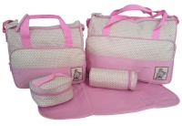 Baby Kingdom 5 Piece Diaper Bag Set - Pink Photo