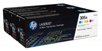HP 305A 3-Pack Cyan/Magenta/Yellow LaserJet Toner Cartridges Photo