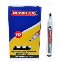 Penflex PM 15 Permanent Markers Chisel Tip Box-10 Black Photo