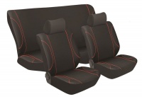 Stingray - Monaco 6 Piece Seat Cover Set - Black & Red Photo