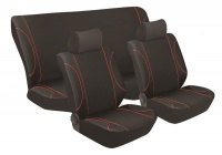 Stingray - Monaco 6 Piece Seat Cover Set - Black & Red Stingray - Monaco 6 Piece Seat Cover Set - Black & Red Photo