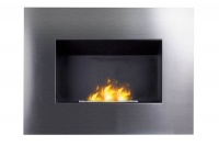 1green Wall Mounted Bio-Ethanol Fireplace - Stainless Steel Photo