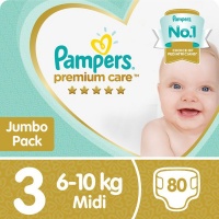 Pampers Premium Care - Size 3 Jumbo Pack - 80 Nappies Photo