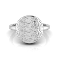 Why Jewellery Hammered Diamond Ring - Silver And Diamond Photo