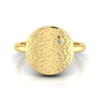 Why Jewellery Hammered Diamond Ring - Yellow Gold Plated Photo