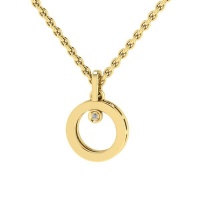Why Jewellery Round Diamond Pendant and Chain - Yellow Gold Plated Photo