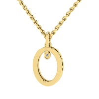 Why Jewellery Oval Diamond Pendant and Chain - Yellow Gold Plated Photo