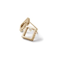 Why Jewellery Square Diamond Studs - Yellow Gold Plated Photo