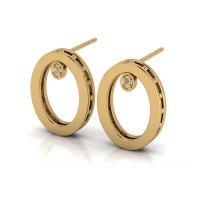Why Jewellery Oval Diamond Studs - Yellow Gold Plated Photo