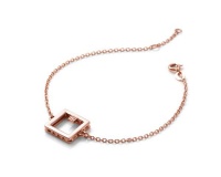 Why Jewellery Square Diamond Bracelet - Rose Gold Plated Photo