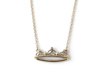Why Jewellery Crown Diamond Pendant and Chain - Yellow Gold Plated Photo