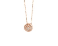 Why Jewellery Halo Diamond Pendant and Chain - Rose Gold Plated Photo