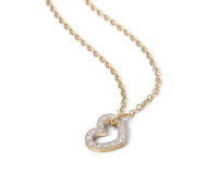 Why Jewellery Heart Diamond Pendant and Chain - Yellow Gold Plated Photo