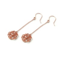 Why Jewellery Floral Diamond Chandelier Earrings - Rose Gold Plated Photo