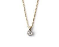 Why Jewellery Solitaire Diamond Pendant and Chain - Yellow Gold Plated Photo