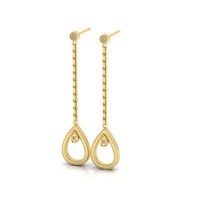 Why Jewellery Teardrop Diamond Chandelier Earrings - Yellow Gold Plated Photo
