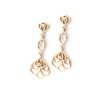 Why Jewellery Floral Diamond Chandelier Earrings - Yellow Gold Plated Photo