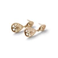 Why Jewellery Teardrop Floral Diamond Chandelier Earrings - Yellow Gold Plated Photo