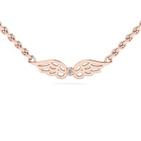 Why Jewellery Wings Diamond Pendant and Chain - Rose Gold Plated Photo