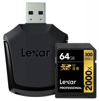 Lexar 64GB 2000x UHS-ll SDXC Card with Reader Photo
