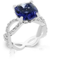Miss Jewels 4.35ctw Violet & Clear Cubic Zirconia Elegant Cocktail Ring Photo