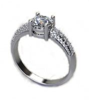 Miss Jewels CD Designer Jewelry 1.24ctw CZ Promise Ring in 925 Sterling Silver Photo