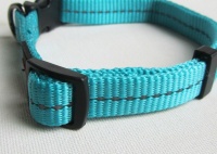 Dogs Life - Reflective Supersoft Webbing Collar - Turquoise - Extra-Large Photo