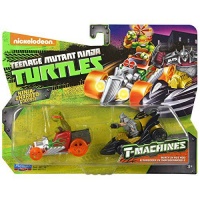 Teenage Mutant Ninja Turtles T-Machines Basic Vehicle 2pack -MIKEY IN HOT ROD & SHREDDERSHREDDERMOBILE Photo