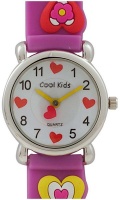 Cool Kids Girls Round 3-D Hearts Watch in Purple Photo
