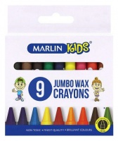 Marlin Kids 9 Jumbo Wax Crayons - 1.4cm Photo