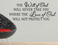 Vinyl Lady Will Of God Inspirational Christian Quote Wall Art Sticker - White Photo