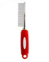 MCPets - Metal Comb With Red Rubber Handle Photo