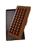 Fino check grid purse with genuine leather interior - Brown Photo