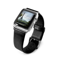 Apple Tuff-Luv Genuine Leather Wrist Watch Strap Band for Watch Strap 38mm - Black Photo