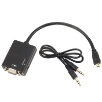 Raz Tech Micro HDMI to VGA Adapter Cable - Black Photo