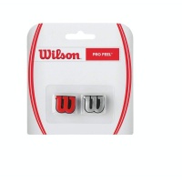 Wilson 'W' Pro Feel Racquet Vibration Dampner - 2 pack - Red & Silver Photo