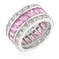 Miss Jewels - 8.8ctw Pink Cubic Zirconia Eternity Band Photo