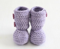 Handmade Crochet Baby Tall Boots Lilac Photo