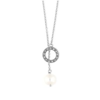 Why Jewellery Halo Diamond And Pearl Pendant And Chain - Yellow Gold Photo