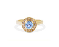 Why Jewellery Diamond and Topaz Ring - Yellow Gold Plated Photo
