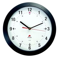 Alba Round Wall Clock 30cm - Black Photo