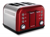 Morphy Richards - 4 Slice Metallic Accents Toaster - Red Photo