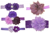Baby Headbands 5 Piece Hamper - Purple Photo