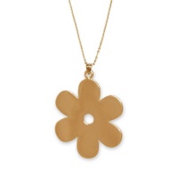 Solid Daisy Flower Necklace - Yellow Gold Photo