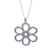 Open Daisy Flower Necklace - Sterling Silver Photo