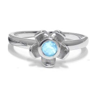 Forget Me Not Flower Ring - Blue Topaz - Sterling Silver Photo